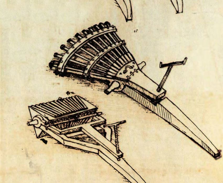 Invenções Leonardo D'Vinci_metralhadora