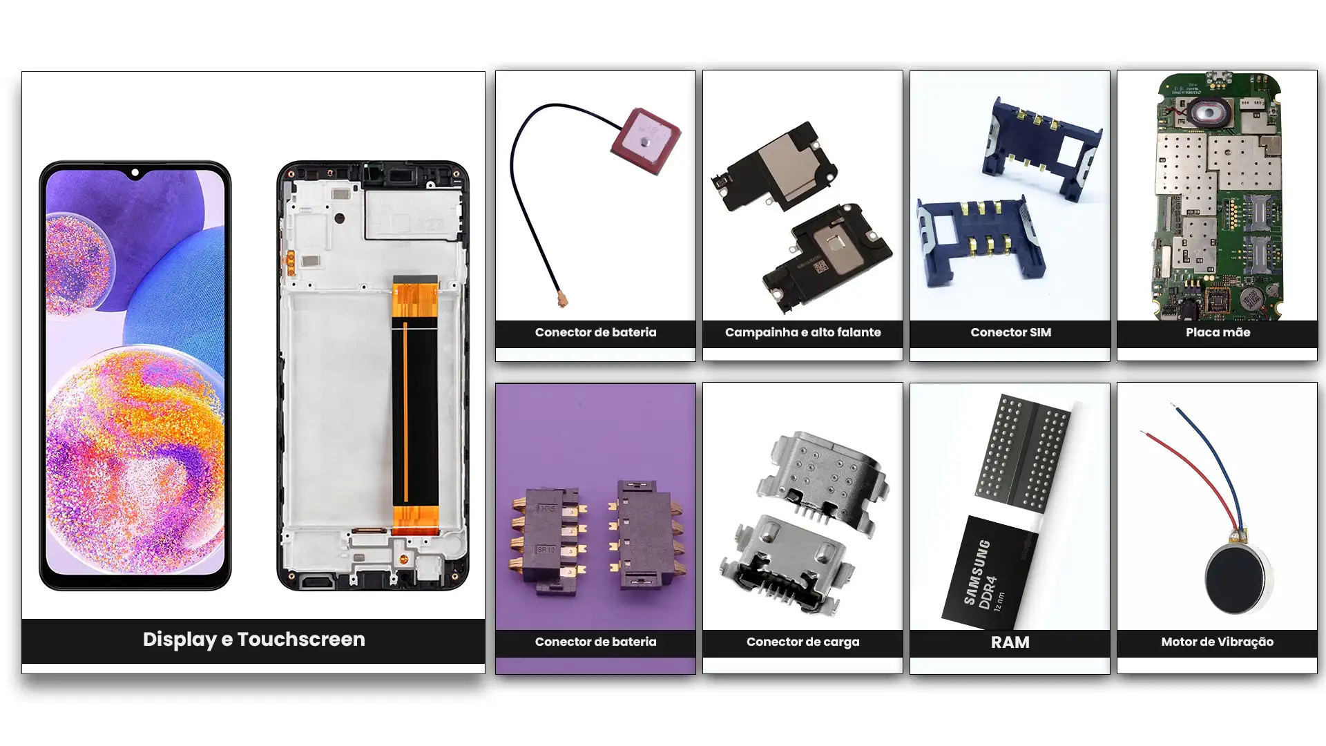 Peças para celular. Tem alguma que você não conhece?